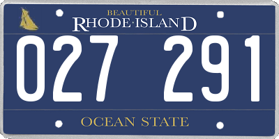 RI license plate 027291