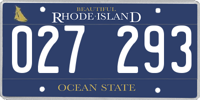 RI license plate 027293