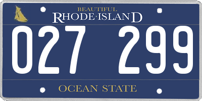 RI license plate 027299