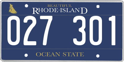 RI license plate 027301