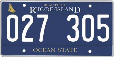 RI license plate 027305