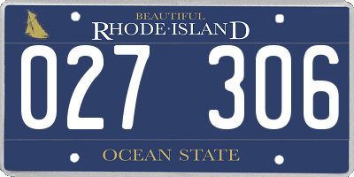 RI license plate 027306