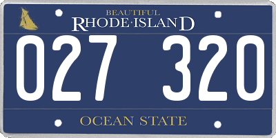 RI license plate 027320