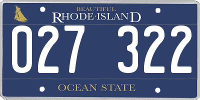 RI license plate 027322