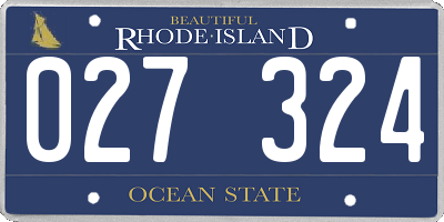 RI license plate 027324