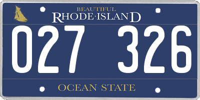 RI license plate 027326