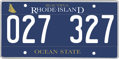 RI license plate 027327