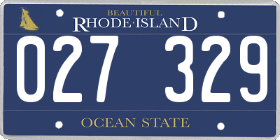 RI license plate 027329