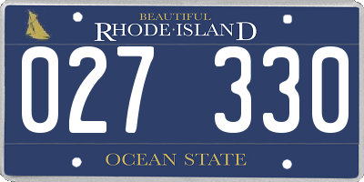 RI license plate 027330