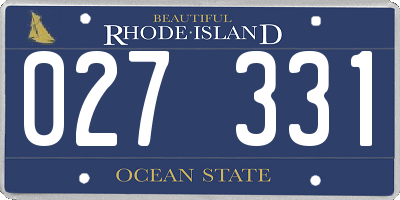 RI license plate 027331