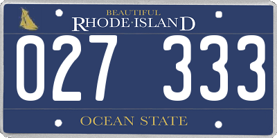 RI license plate 027333
