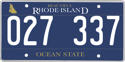 RI license plate 027337