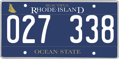 RI license plate 027338