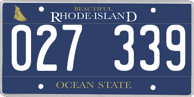 RI license plate 027339
