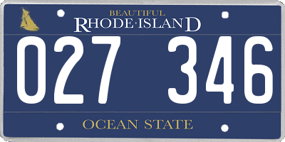 RI license plate 027346