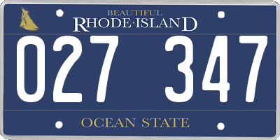 RI license plate 027347