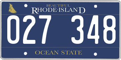 RI license plate 027348