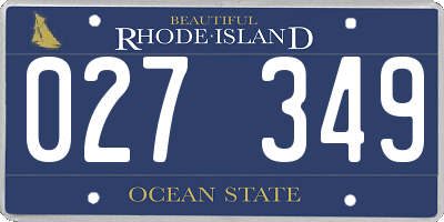 RI license plate 027349