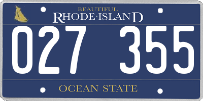 RI license plate 027355