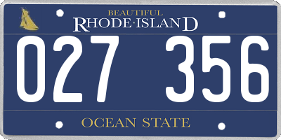 RI license plate 027356