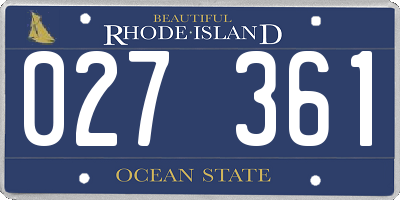 RI license plate 027361
