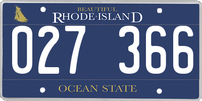 RI license plate 027366