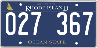 RI license plate 027367