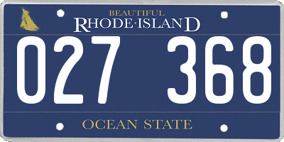 RI license plate 027368
