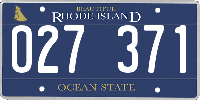 RI license plate 027371