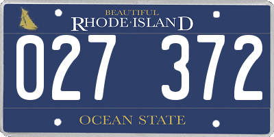 RI license plate 027372