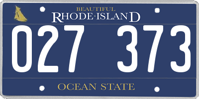 RI license plate 027373