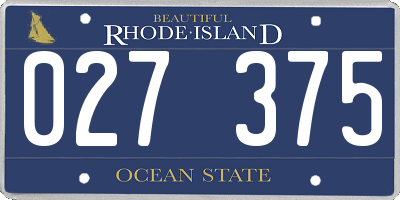 RI license plate 027375