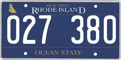 RI license plate 027380