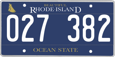RI license plate 027382