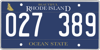 RI license plate 027389