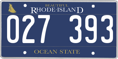 RI license plate 027393