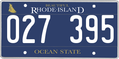 RI license plate 027395