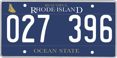 RI license plate 027396