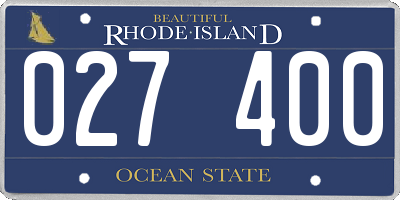 RI license plate 027400