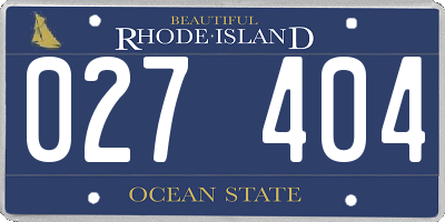 RI license plate 027404