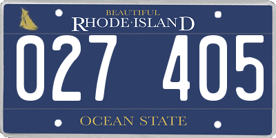RI license plate 027405