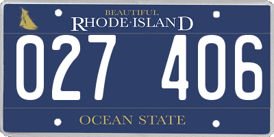 RI license plate 027406
