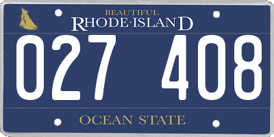 RI license plate 027408