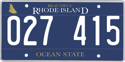 RI license plate 027415