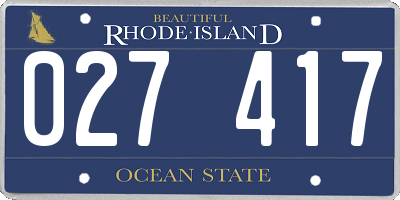 RI license plate 027417
