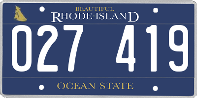 RI license plate 027419
