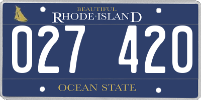 RI license plate 027420
