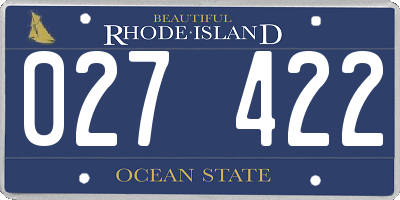 RI license plate 027422