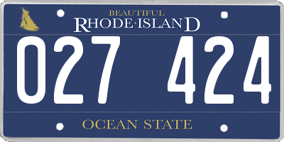 RI license plate 027424