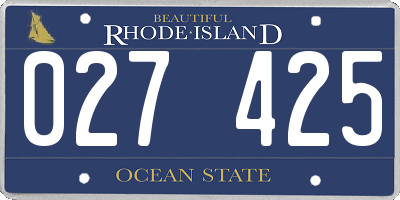 RI license plate 027425